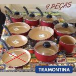 Jogo de Panelas Tramontina Turim Antiaderente 9 peças Vermelho