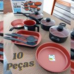 Conjunto de Panelas Tramontina Turim com Revestimento Antiaderente e Utensílios – 10 Peças