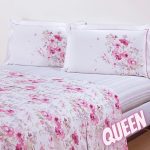 Jogo de Cama Queen Ana 4 Peças Percal 180 Fios Rosa – Casa & Conforto