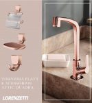 Kit Flatt 4 Peças Rose Gold 2004 F71: torneira e acessórios, Lorenzetti
