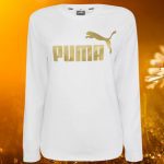 Camiseta Puma Metallic Manga Longa Feminina