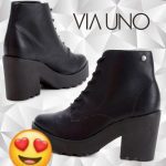 Bota Coturno Via Uno Salto Alto Feminina