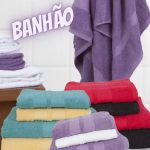 Jogo de Toalhas Banhão Sisa Algodão Marília – Vermelho e Preto 4 Peças