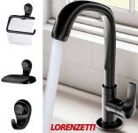 Kit Acessório Banheiro e Torneira 4 peças Fitt 2004 F61 Preto’ 7140095 LORENZETTI