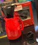 Conjunto de Bule Térmico de 700ml + Suporte para Filtro de Café, Preto e Vermelho, Sanremo