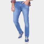 Calça Jeans Skinny Ecxo Estonada Cintura Média Masculina