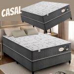 Cama Box Casal Plumatex Conjugada de Mola – 55x138x188cm Lottus Superlastic