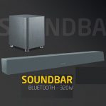 Caixa de Som Pulse Soundbar + Subwoofer 320W Entradas Bluetooth/Coax/Óptico/Auxiliar – SP381