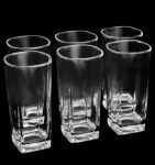 Conjunto 6 Copos Altos de Vidro Square Lyor Transparente 300Ml