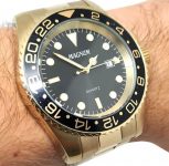 Relógio, Analógico, Magnum, MA32934U, masculino, Dourado