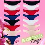 Kit 15 Tanga Algodão Cotton Básica Lisa Lingerie – Try Basics