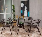 Conjunto de Mesa para Área Externa de Alumínio – com 4 Cadeiras Ios Móveis CJMB409100M