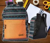 Mochila Casual, Poliester, Feminina, Laranja