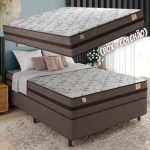Cama Box Casal (Box + Colchão) Plumatex Mola – 62cm de Altura