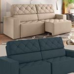 Sofá Retrátil Reclinável 4 Lugares Suede Veludo – Jacarta BestHouse