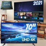 Smart TV 70″ UHD 4K Samsung 70AU7700, Processador Crystal 4K, Tela sem limites, Visual Livre de Cabos, Alexa built in, Controle Único