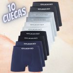Kit 10 Cuecas Boxer Microfibra, Duomo, Masculino