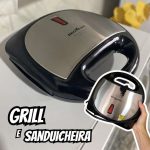 Sanduicheira e grill, Crome inox, Preto, 110V, Britânia