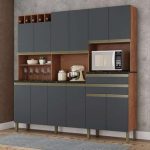 Cozinha Compacta Malbec Prime 12 PT 2 GV Castanho e Chumbo – Ronipa