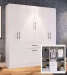 Guarda Roupa Casal 6 Portas 1 Porta Basculante 1 Gaveta Dallas Espresso Móveis Branco