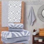 Jogo De Banhão Berlim Cinza 5 Peças – Casa & Conforto By Buddemeyer – Coleção Urban