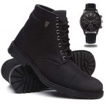 Bota Coturno Masculino Casual Conforto Cano Médio + Relógio