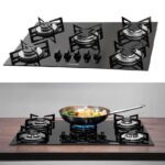 Cook Top à gás 5 bocas vidro preto Suggar