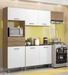 Kit Cozinha Poliman Móveis Lia com Balcão – Nicho para Micro-ondas 7 Portas 2 Gavetas