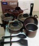 Jogo de Panelas Brinox Antiaderente de Alumínio Cacau 7 Peças Garlic