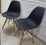 Jogo de Cadeiras Pé Palito Assento Preto EAM-PR1