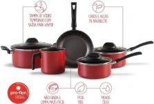 Conjunto de Panelas, Garlic, Vermelho, Pacote de 5, Brinox