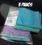 ano Microfibra Multiuso, 3 Peças, Azul/Verde/Roxo, Flash Limp