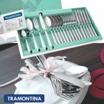 Faqueiro Aço Inox com Faca de Mesa com 24 Peças Tramontina Maresias Prata