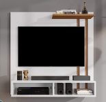 Painel para TV 32 Polegadas Sun – Branco/Nature – Mania de Móveis