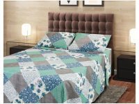 Jogo de Cama Casal Marcelino Têxtil 170 Fios – Premier Patchwork Colorido 4 Peças