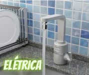 Torneira quente elétrica de Mesa para Cozinha modelo Slim 4t Hydra prata fosca 127v