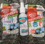 Kit com 2 Esponjas Microfibra e 1 Limpa Telas Spray 120ml, Estampas Sortidas, Flash Limp