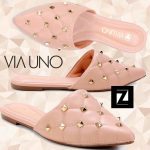 Mule Via Uno Matelassê Tachas Bico Fino – Nude