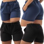 Kit 2 Shorts Moletinho Click Feminino com Bolso