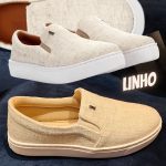 Tênis Santa Lolla Slip On Linho Feminino Off white