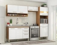 Cozinha Completa Demóbile Dama Miss com Balcão – Nicho para Micro-ondas 9 Portas 3 Gavetas (2 Cores)