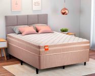 Cama Box de Casal Inducol Jaguar com Molas Superlastic 64 x 138 x 188cm – Bege