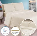 Edredom Casal Queen 5 Peças Leve para Verão Função Cobre Leito Casa Dona (3 Cores)