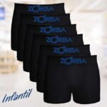 Kit 6 Cuecas Boxer Infantil, Zorba, Meninos