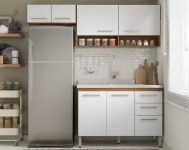 Cozinha Completa Demóbile Dama Miss com Balcão – Nicho para Micro-ondas 7 Portas 2 Gavetas (2 Cores)