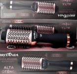 Escova Secadora Britânia Soft BES20 Tourmaline Íon com Cabo Giratório e 1100W Preta/Rose – Bivolt