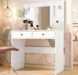 Penteadeira com Espelho Camarim LED 2 Gavetas Ideal Moval Branco