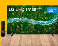 Smart TV LG 55″ 4K UHD 55UP7750 WiFi Bluetooth HDR Inteligência Artificial ThinQAI Smart Magic Google Alexa