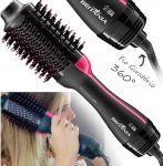 Escova Secadora Britânia Soft BEC02 Íon Tourmaline com Cabo Giratório Preta/Rosa 1200W