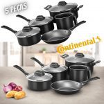 Conjunto de Panelas Antiaderente 5 Peças Preto Continental